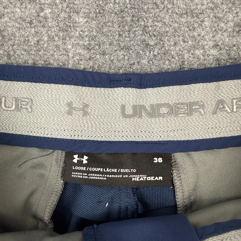 Under Armour HeatGear Golf Shorts Mens 36 Navy Blue Loose Performance Stretch